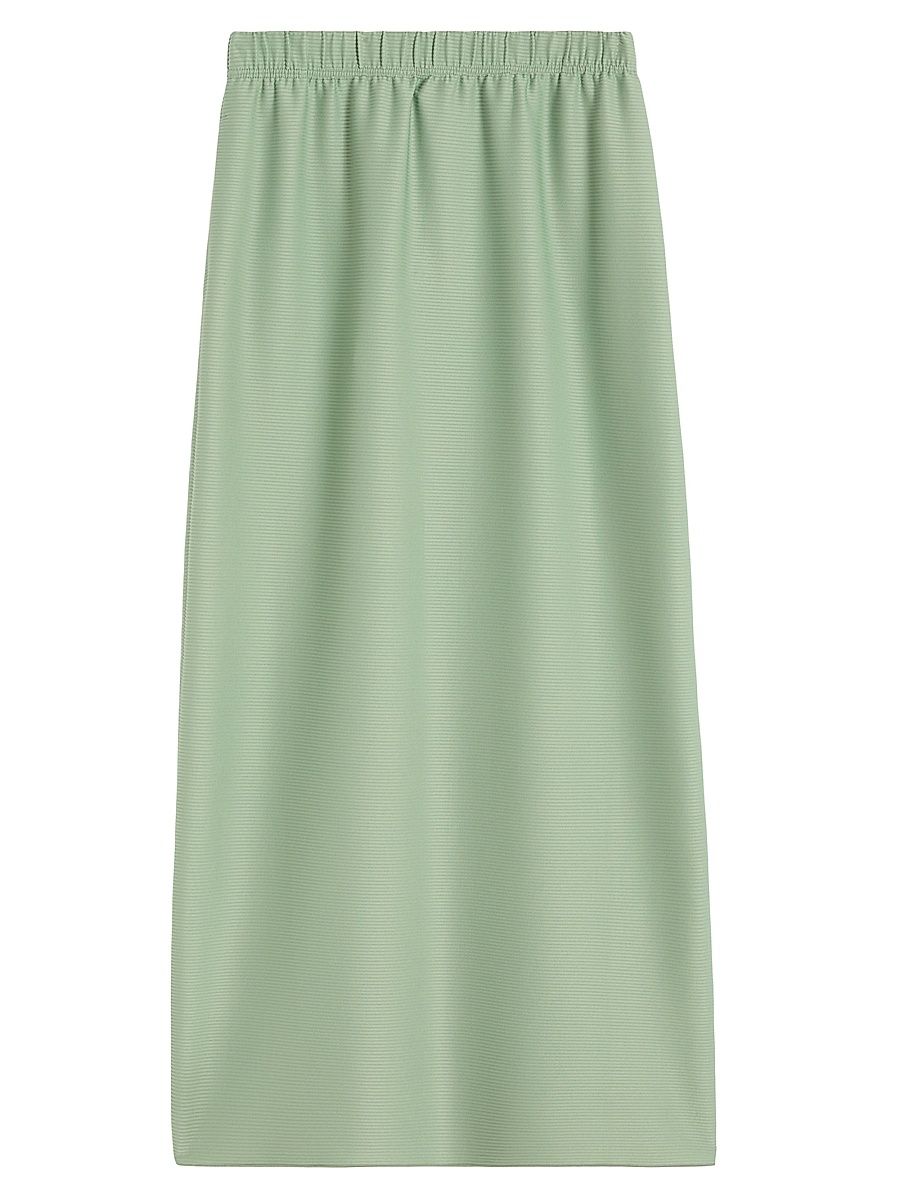 Women's Long Ottoman Jersey Skirt - Sage Green - Size XL