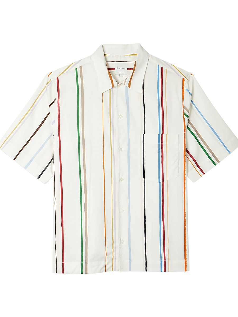 Men's Painted Signature Stripe Shirt - Cream - Size XL
