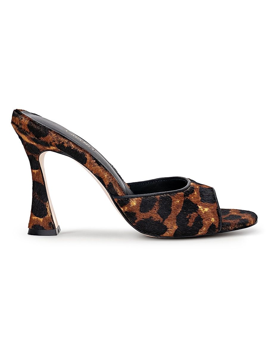 Women's Avery II 100MM Calf Hair-Leather Sandals - Leopard Hair Calf - Size 9.5