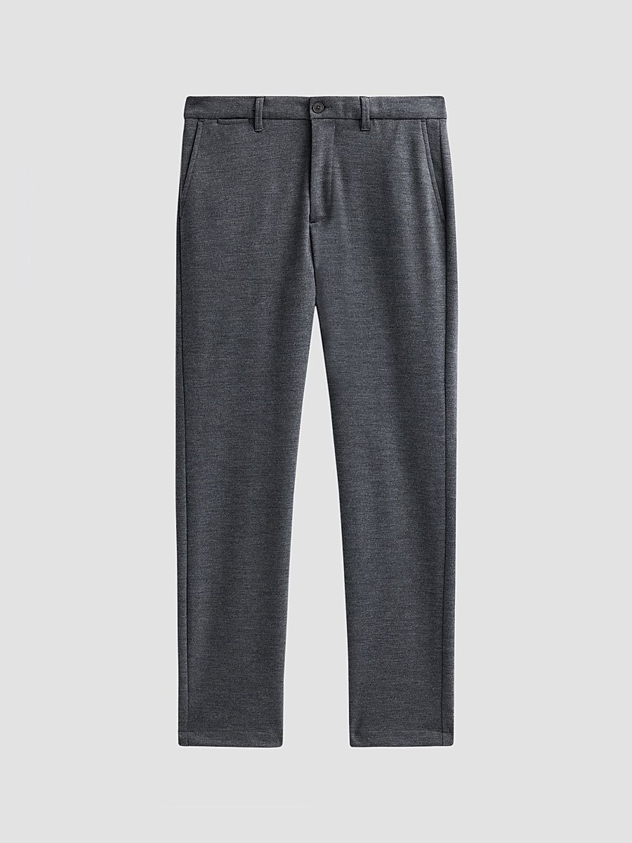 Men's Flat Front Super 160"s Wool-Blend Chino Pants - Anthracite - Size 40