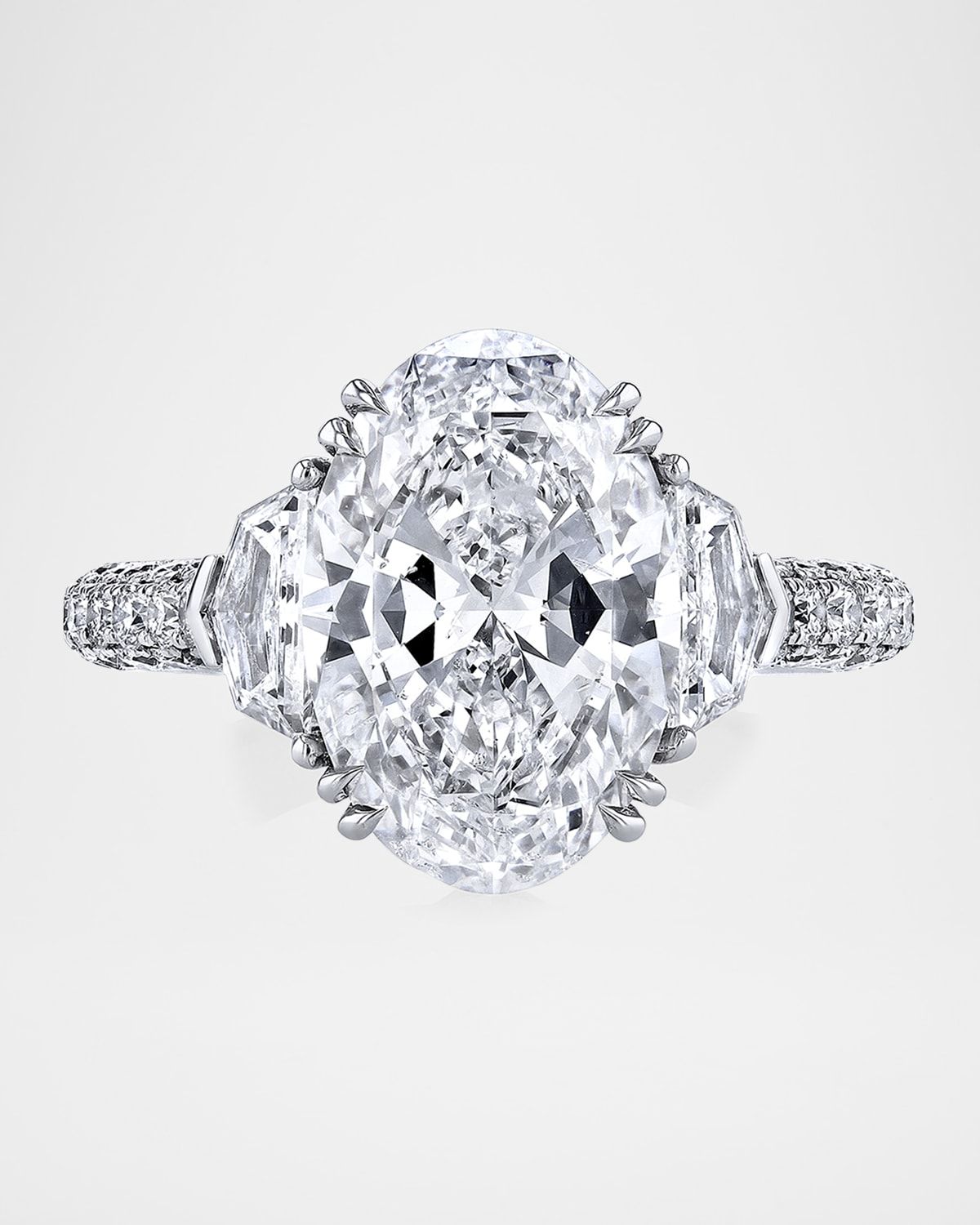 Platinum Diamond Statement Ring, Size 6.5, 5.49tcw