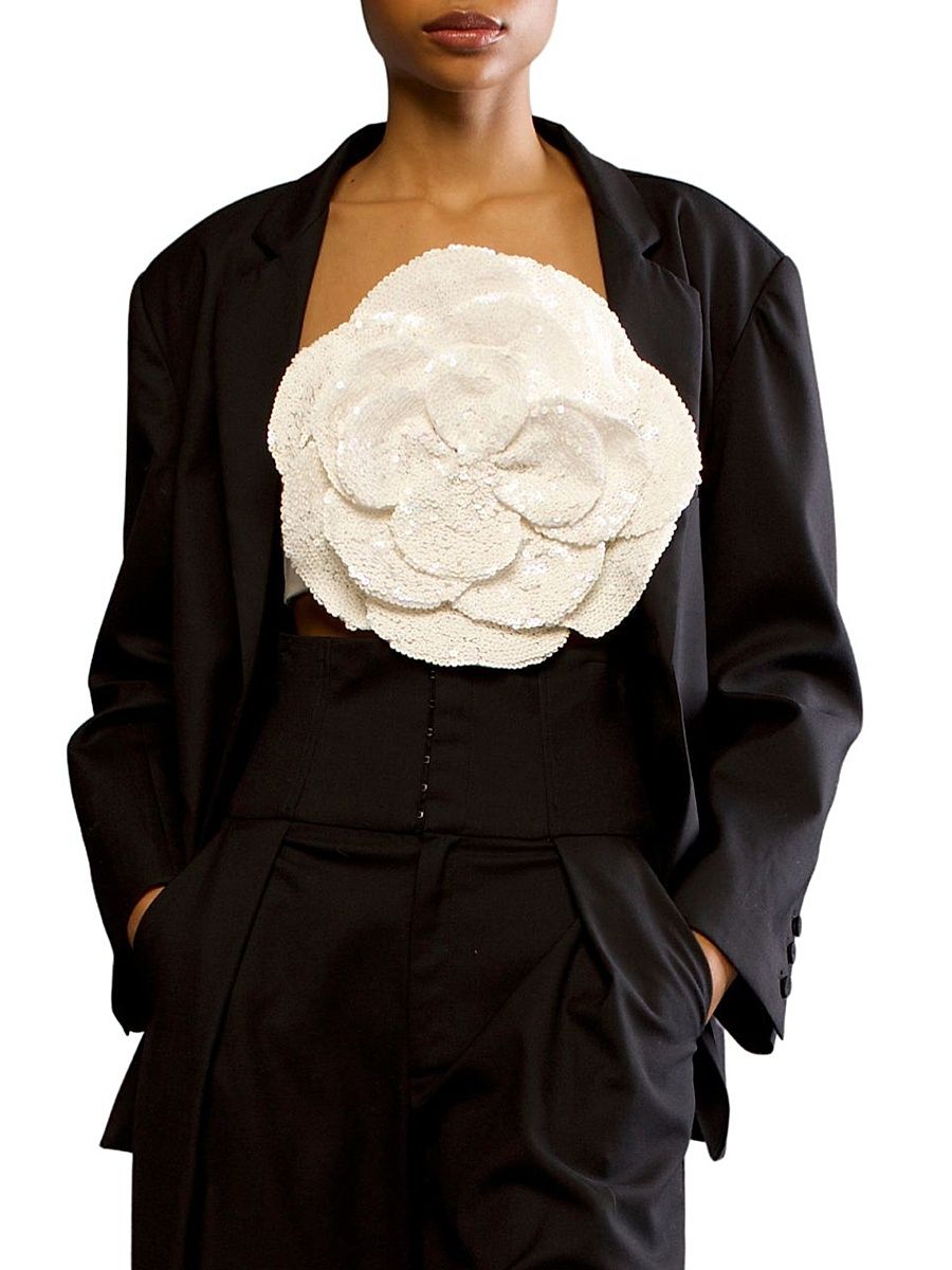 Women's Relaxed Wool Blazer - Black - Size Small