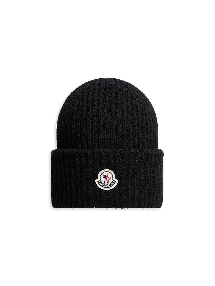 Men's Beanie Hat in Wool and Cashmere - Black