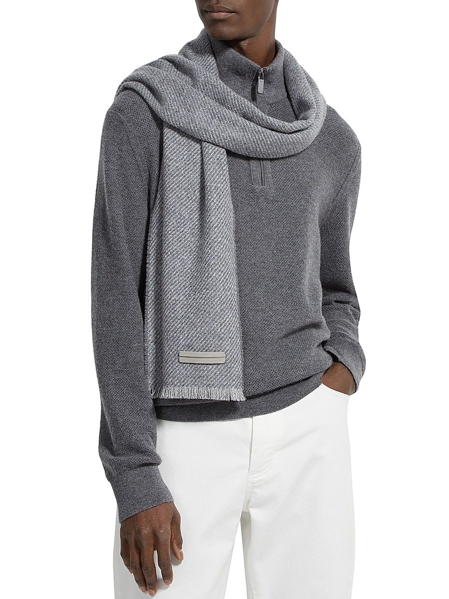 Men's Oasi Cashmere Scarf - Dark Grey