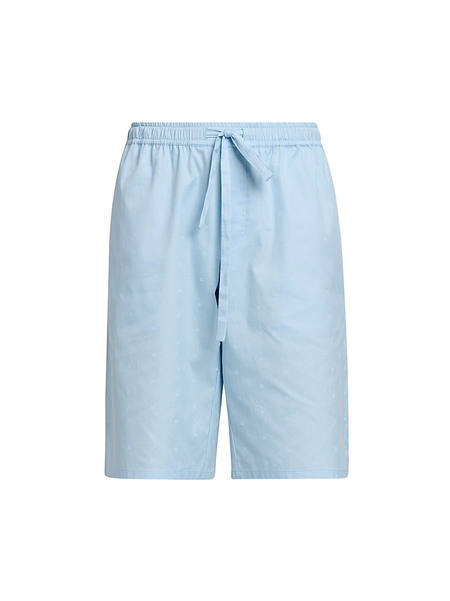 Men's Micro-Logo Cotton Drawstring Shorts - Dg Piccolo Azzurro - Size 40