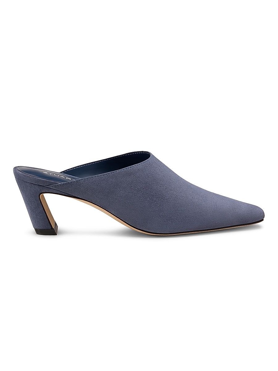 Women's Stassi 50MM Suede Mules - Stormy Blue - Size 9.5