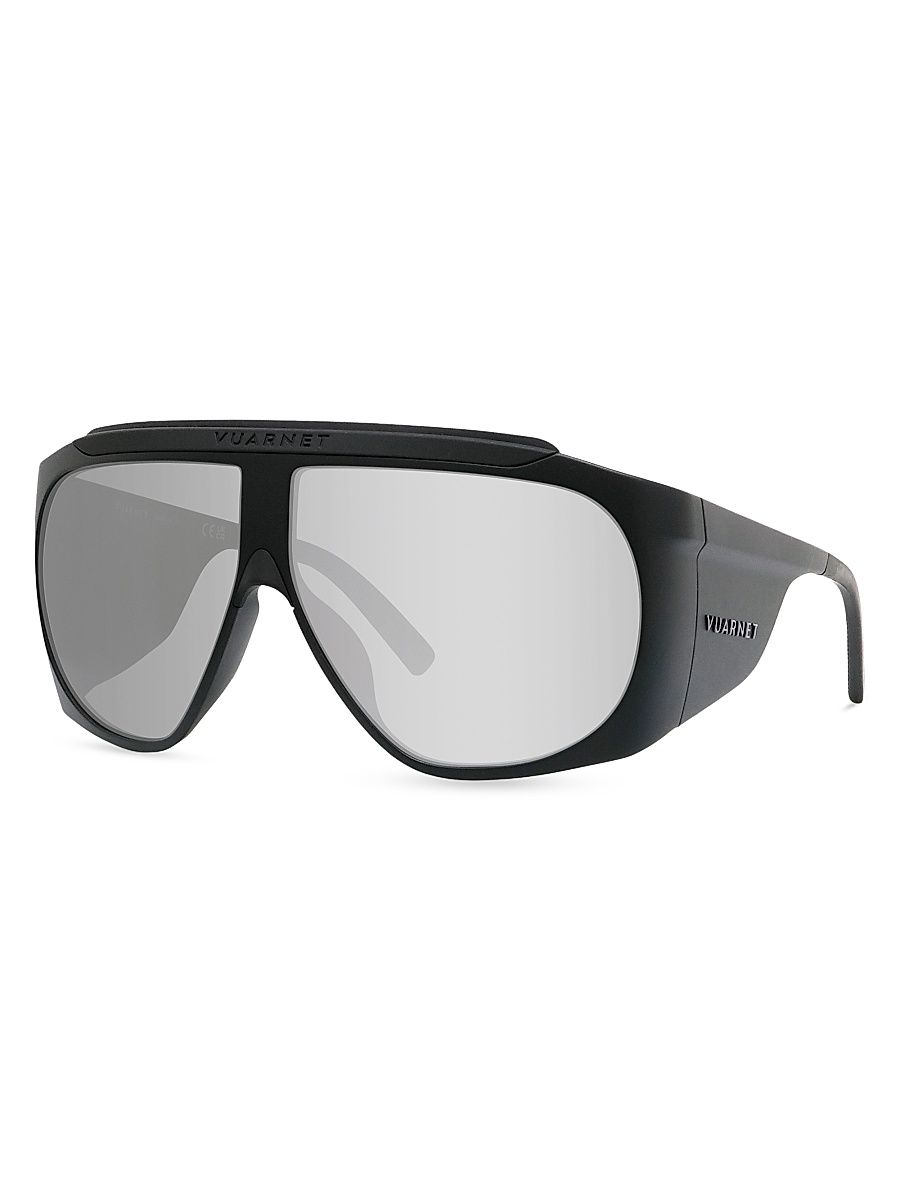 Men's Outdoor-Altitude 68MM Shield Sunglasses - Matte Black Blue Mirror
