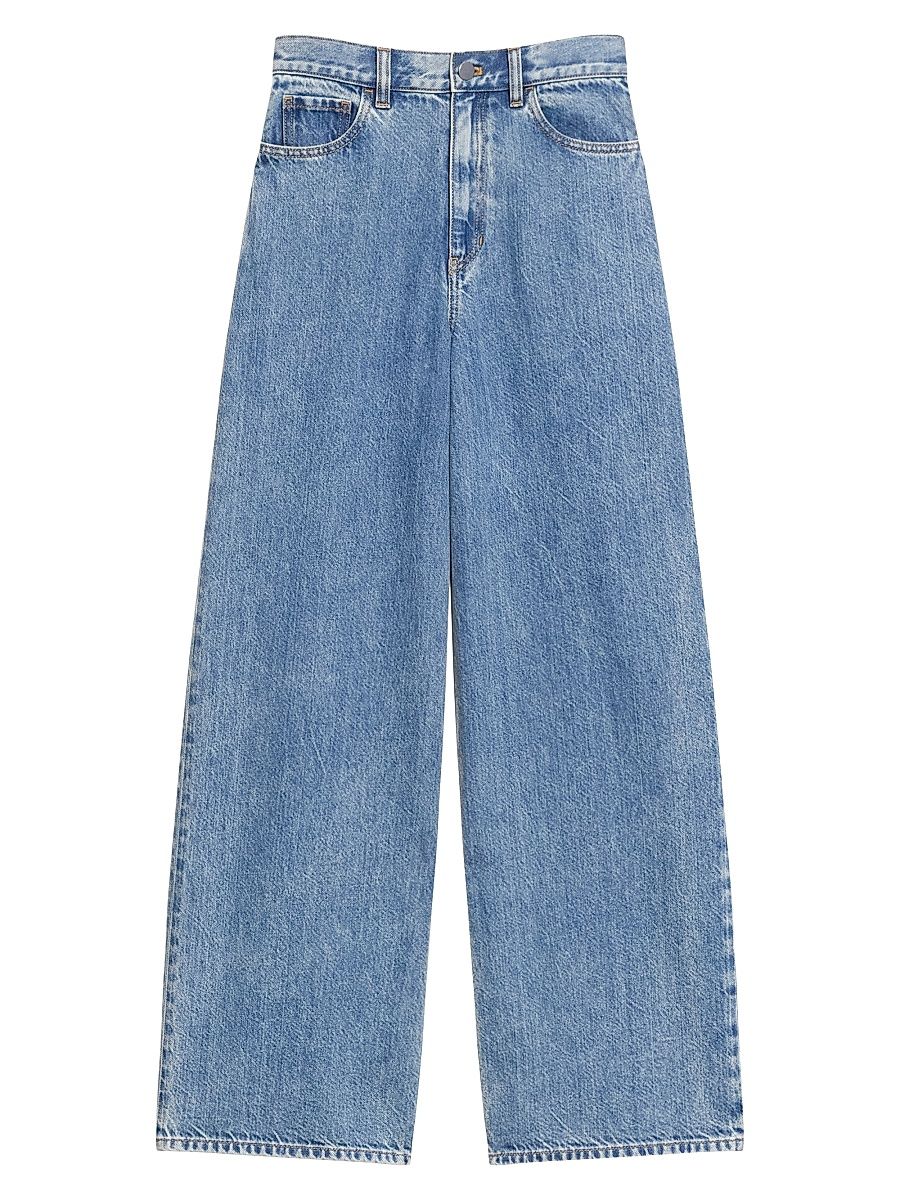 Women's High-Rise Relaxed Wide-Leg Jeans - Ice Blue - Size 28