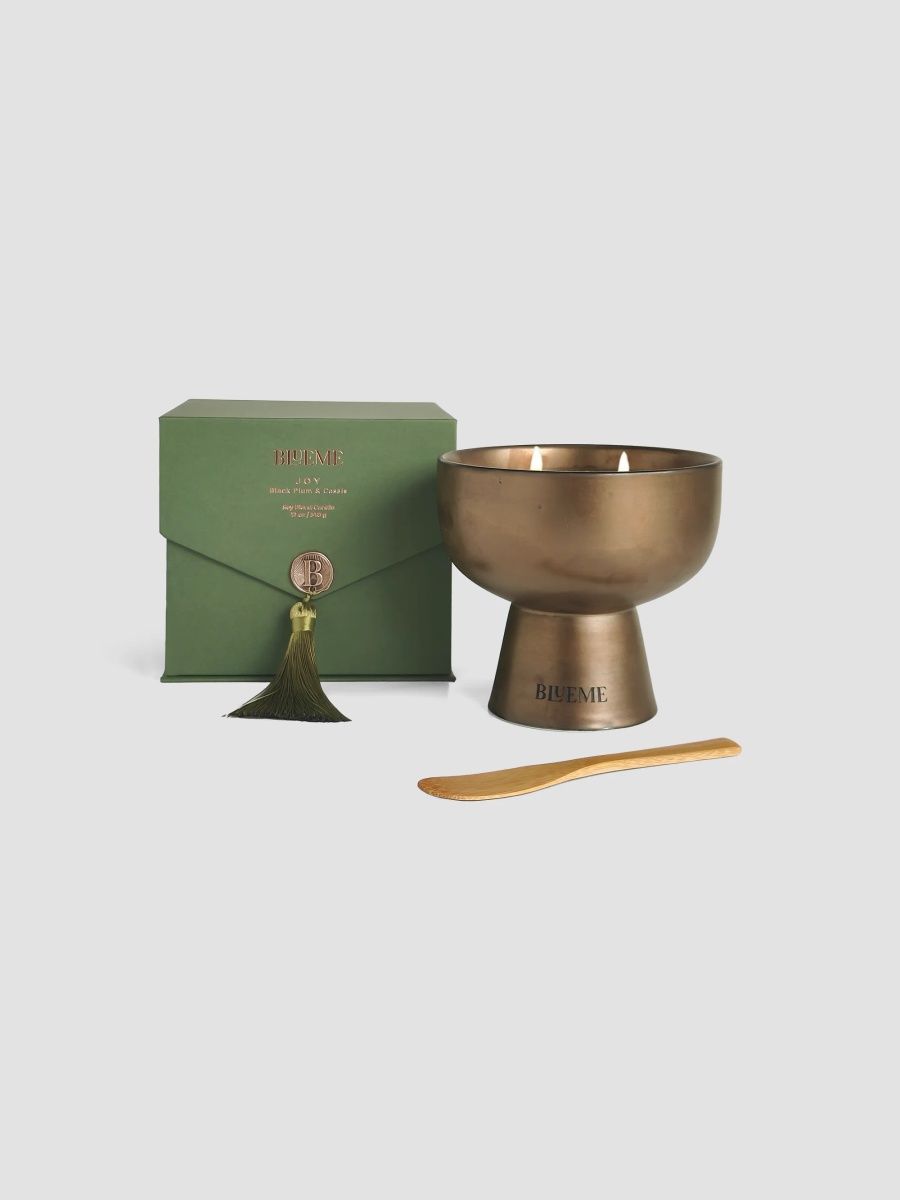 Blueme Joy Black Plum & Cassis Scented Candle - Size Medium