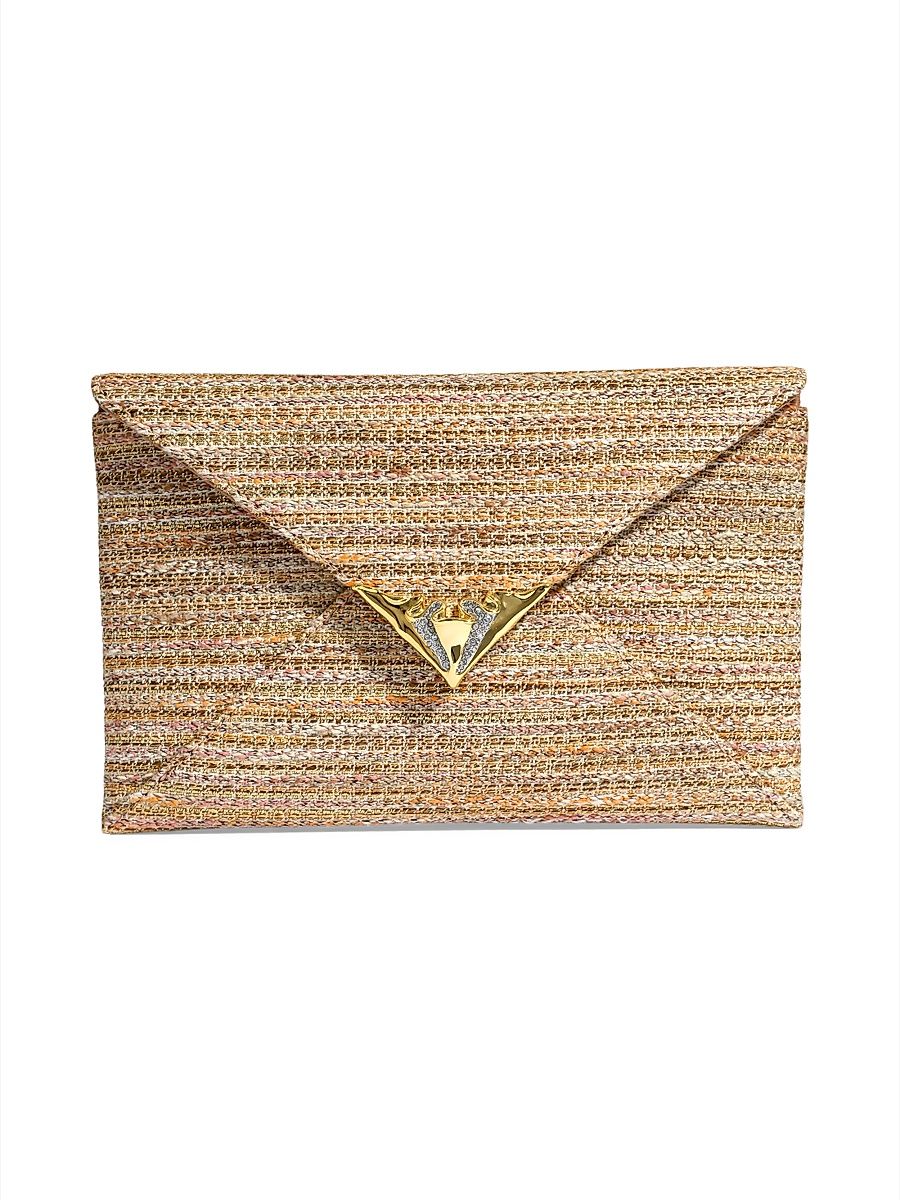 Women's Tweed Envelope Clutch - Sunset Blush