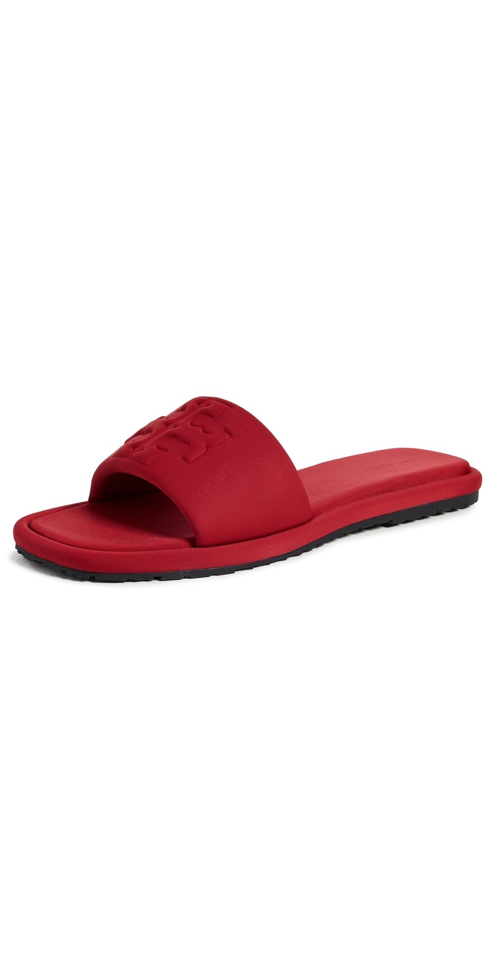 Tory Burch Double T Sport Slides Red Scuba 7.5