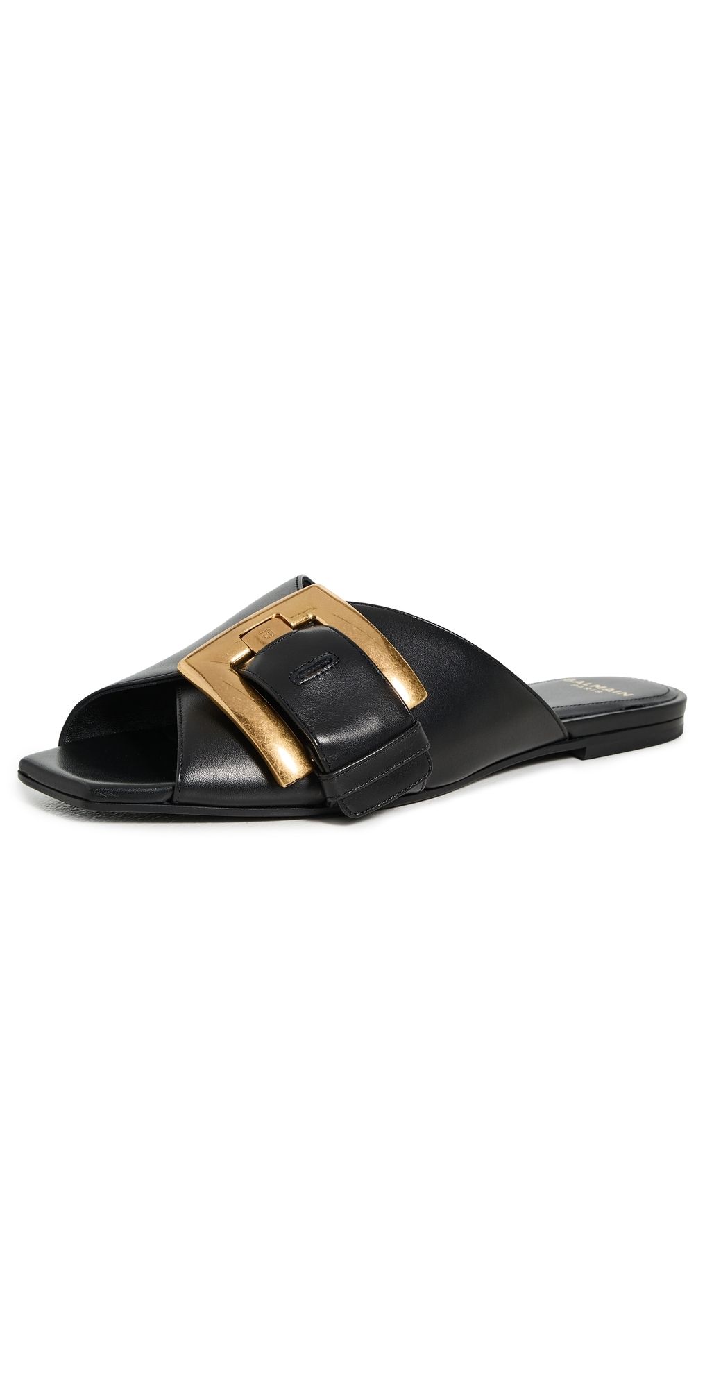 Balmain Anthem Flat Sandals 0PA Black 36
