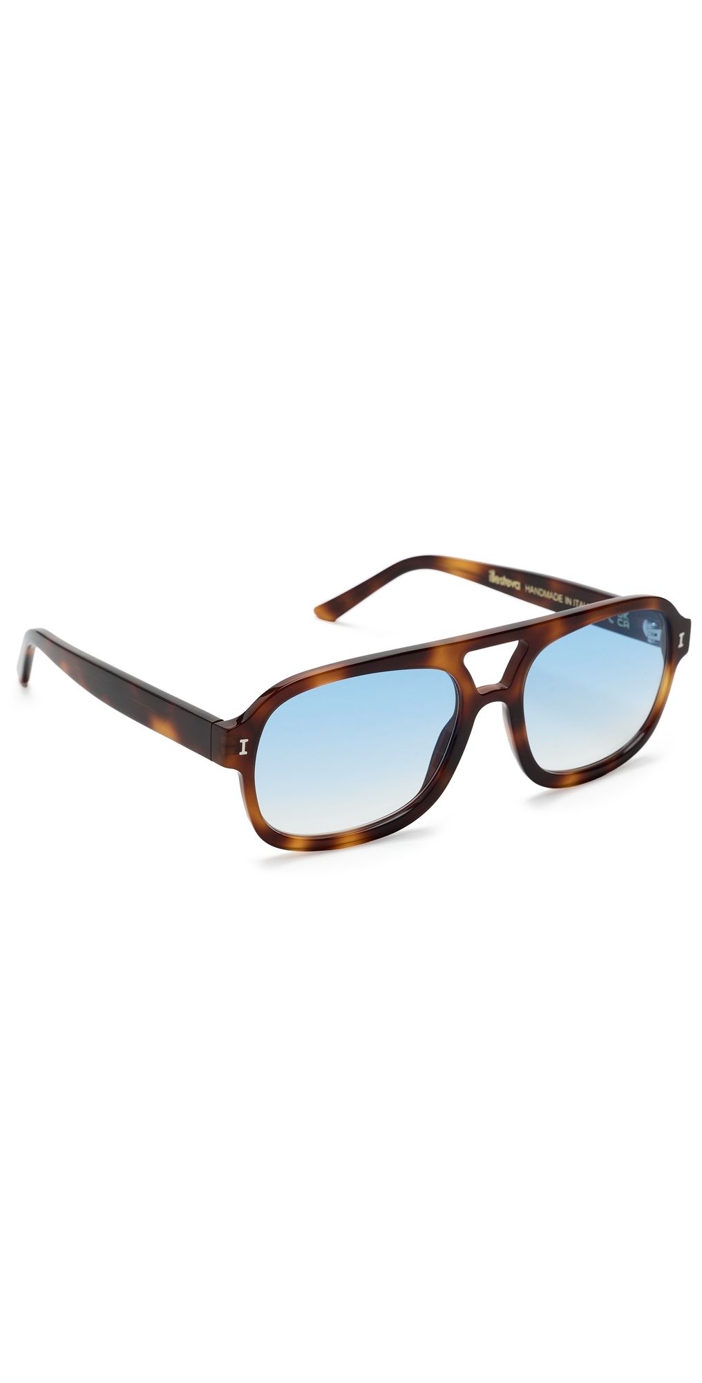 Illesteva Memphis 57 Sunglasses Havana w/ Blue Gradient One Size
