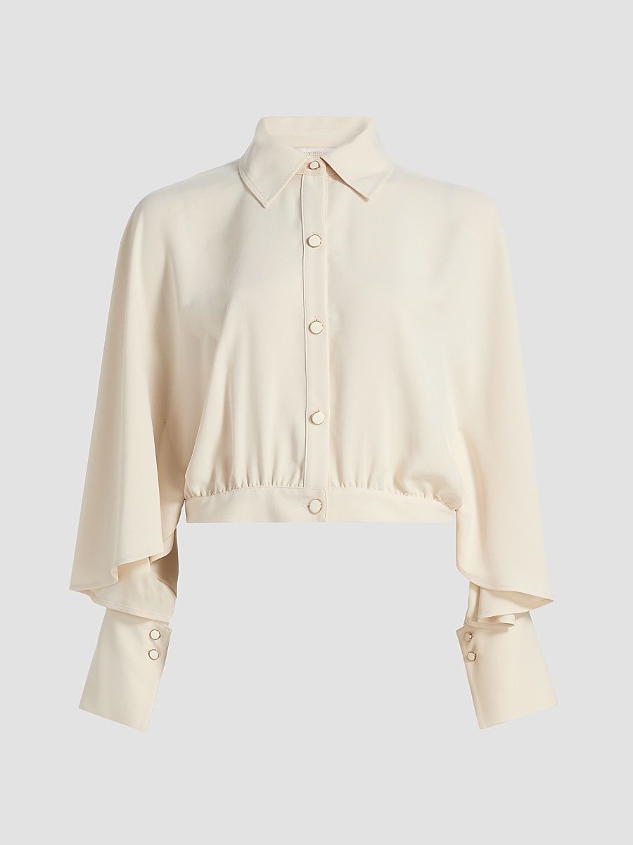Women's Lilliana Point Collar Top - Bone - Size XL