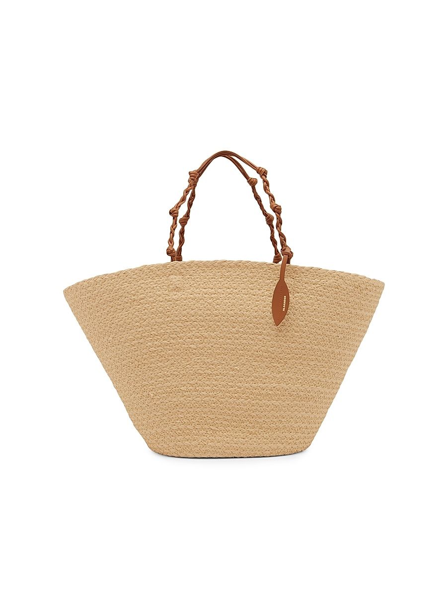 Women's Tangle Large Raffia Bucket Bag - Natural Tan