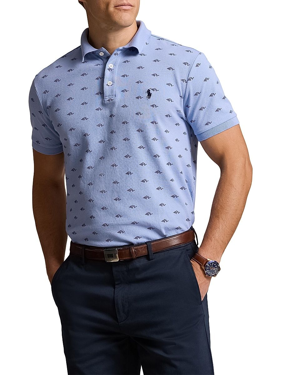 Men's Oxford Mesh Polo Shirt - Dress Shirt Blue - Size XXL