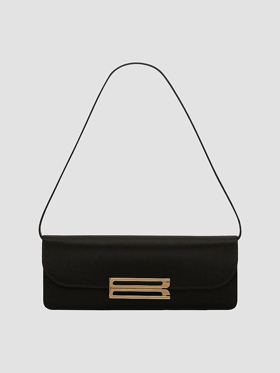 Women's Dorian East-West Velvet Clutch - Black