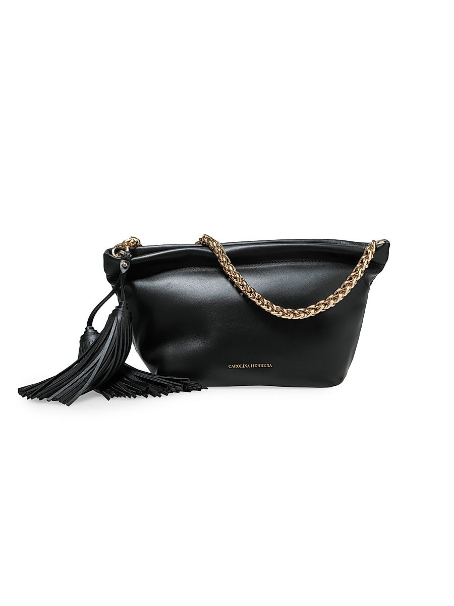 Women's Pia Small Leather Clutch - Black