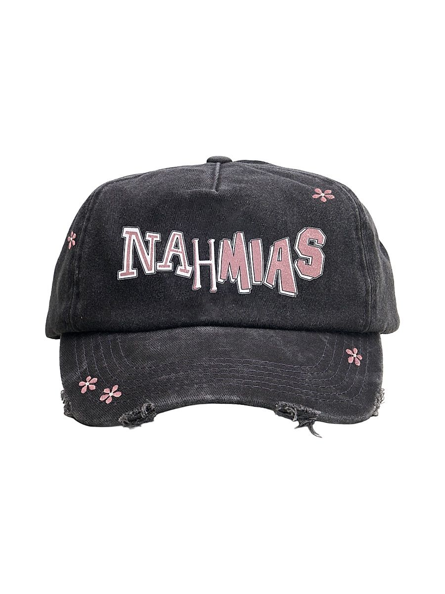 Men's Logo Distressed Baseball Cap - Black