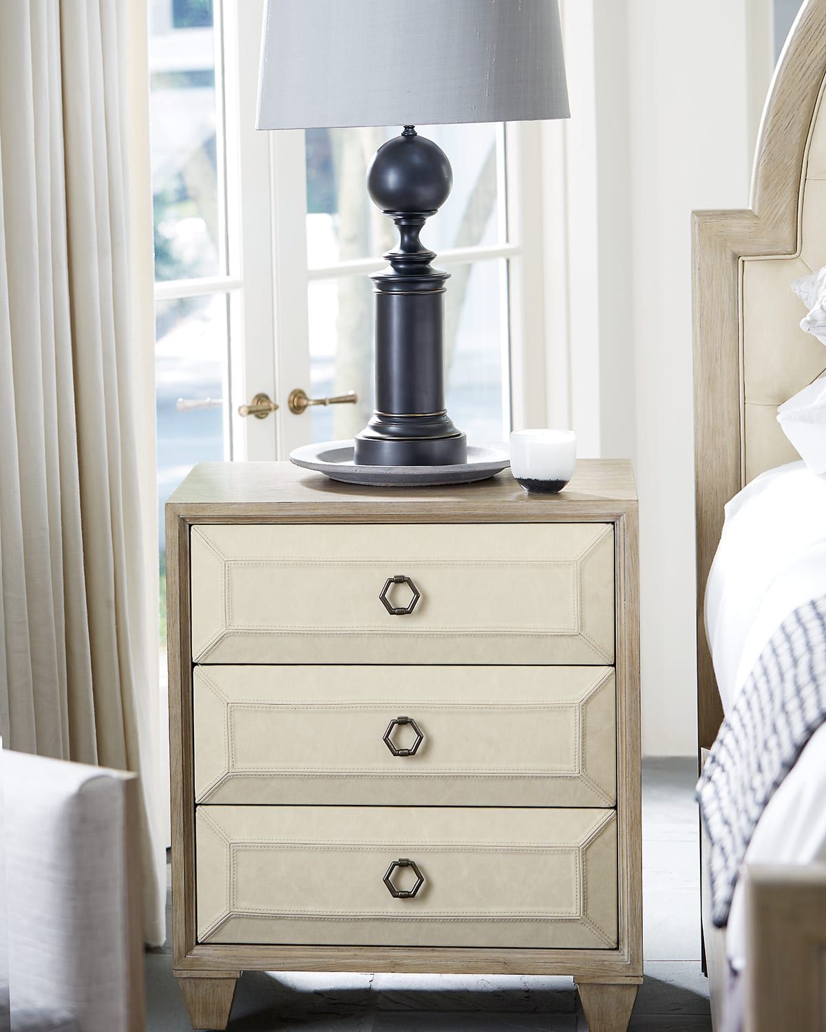 Santa Barbara Fabric-Trim Small Night Stand