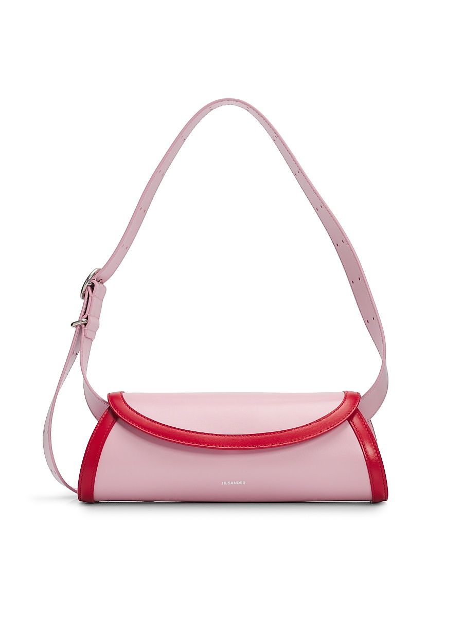 Women's Cannolo Small Leather Shoulder Bag - Neon Rose