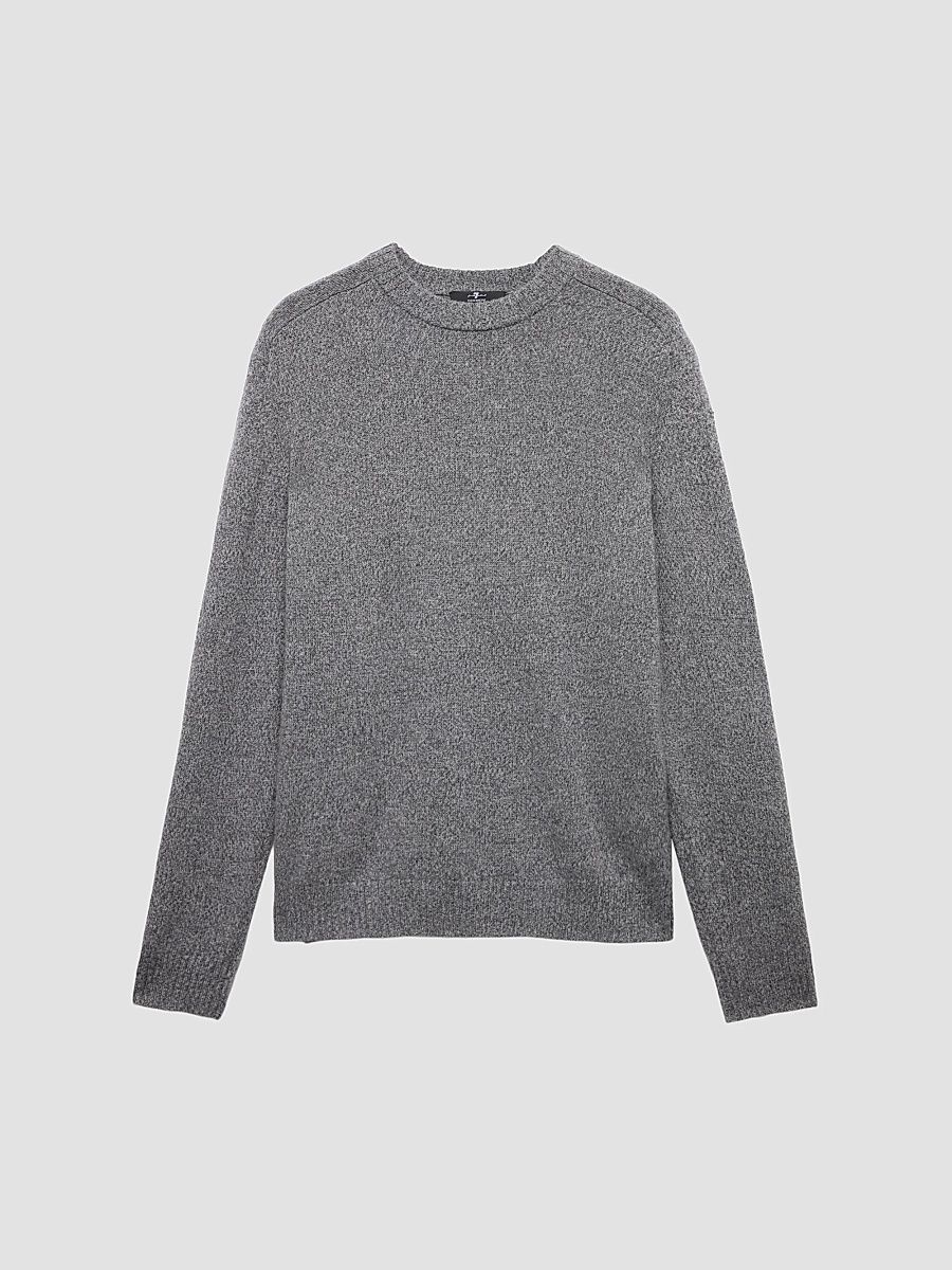 Men's Cotton-Wool-Nylon Crewneck Sweater - Cashmere Wolf - Size XXL