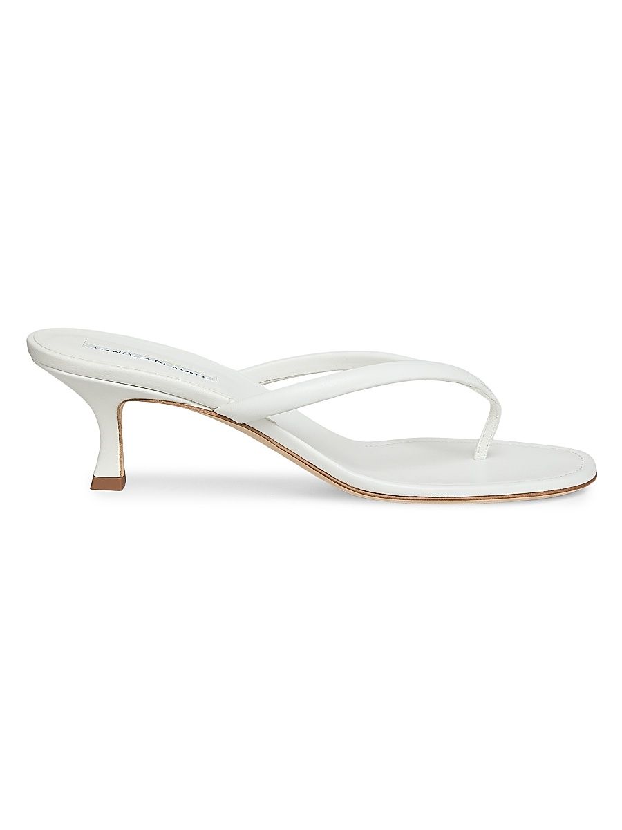Women's Paterno 50MM Leather Sandals - White - Size 11.5