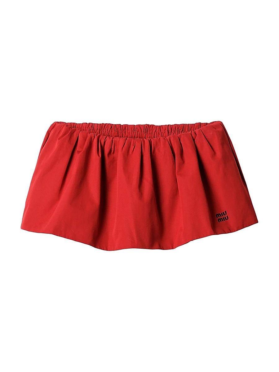 Women's Poplin Miniskirt - Red - Size 10