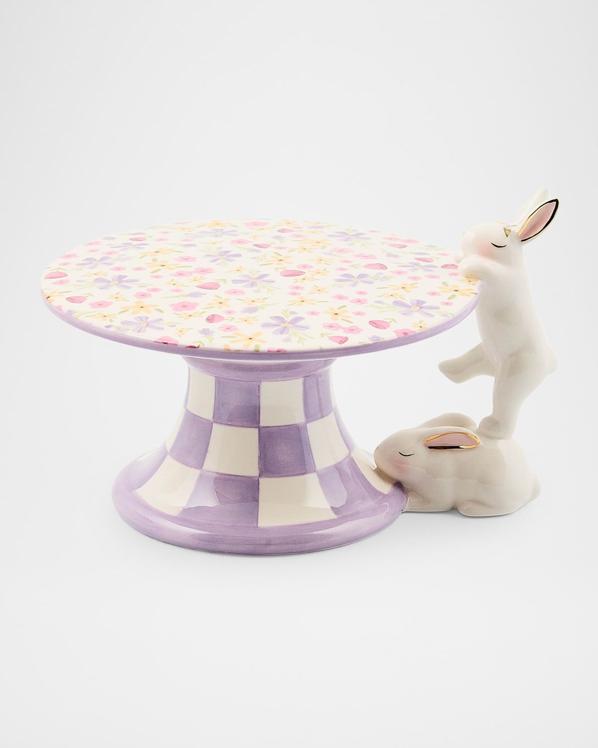 Posie Patch Mini Bunny Ceramic Pedestal Platter