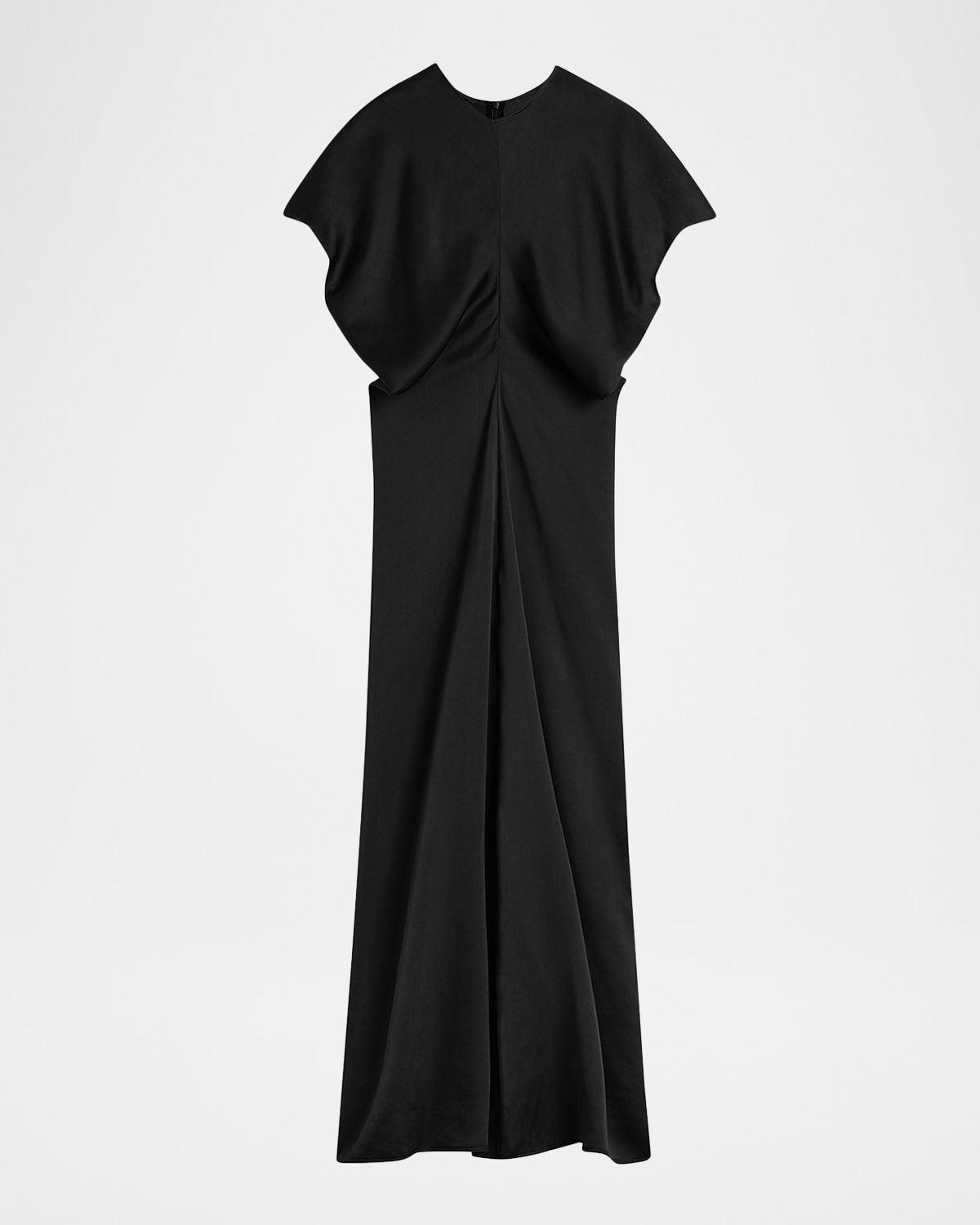 Slouch Waist Short-Sleeve Ankle Dress