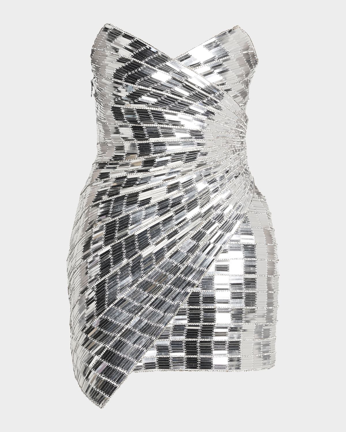 Aura Strapless Rhinestone Mini Dress