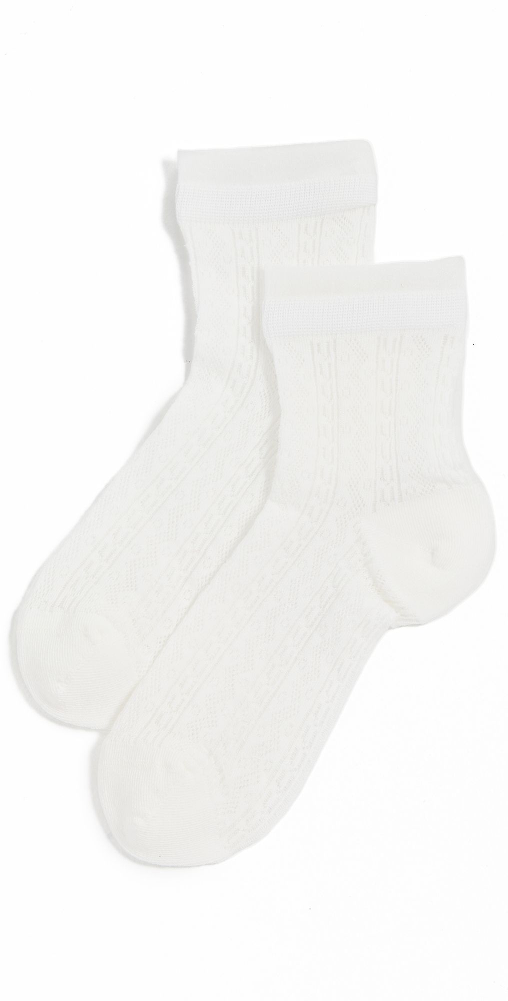 Stems Misi Lace Knit Crew Socks White One Size