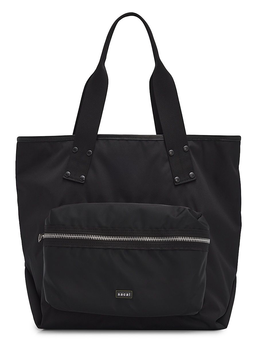 Men's Large Pocket Tote Bag - Black