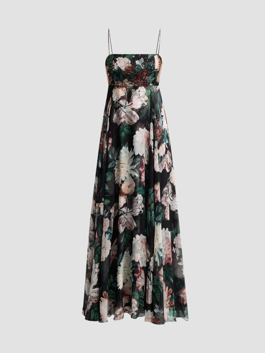 SACHIN BABI Women's Brooklynne Floral A-Line Gown - Alabaster Nocturne Floral - Size 0