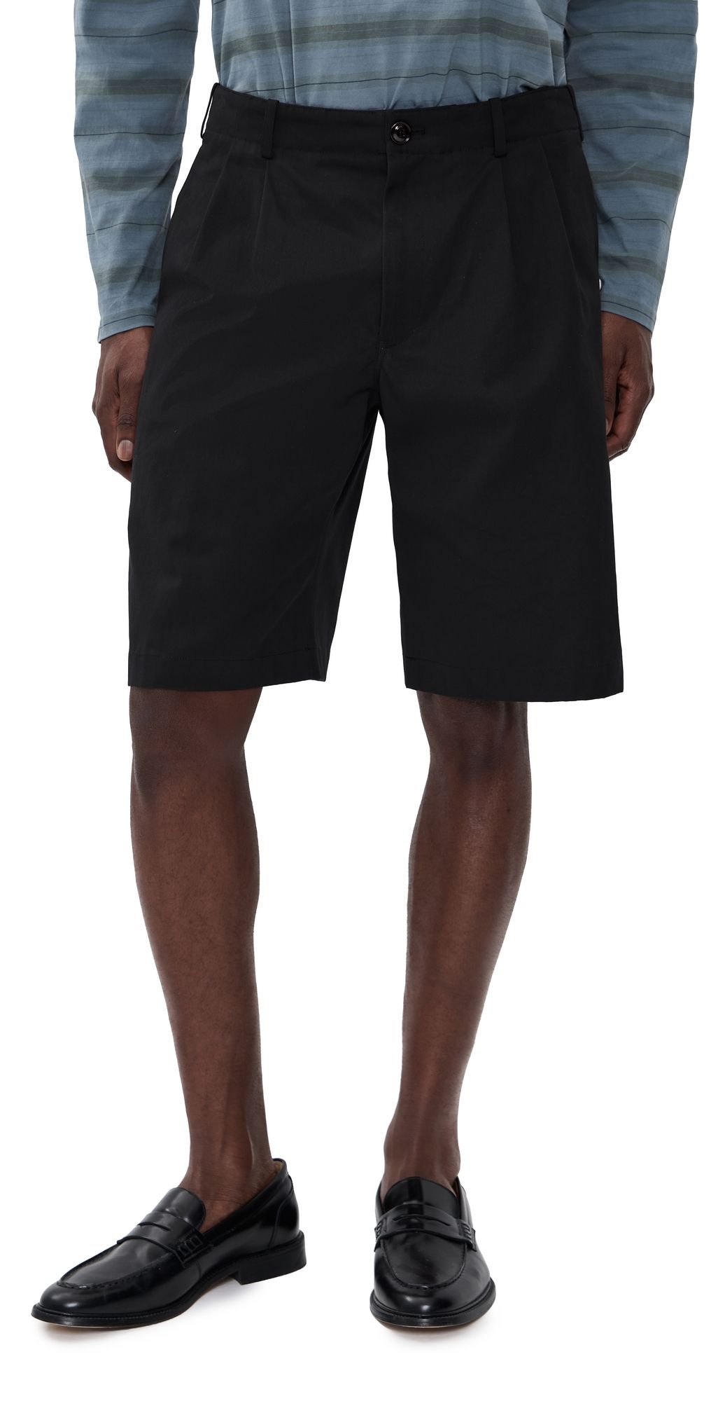 Our Legacy Pleated Shorts Studio Black Micro Canvas 54