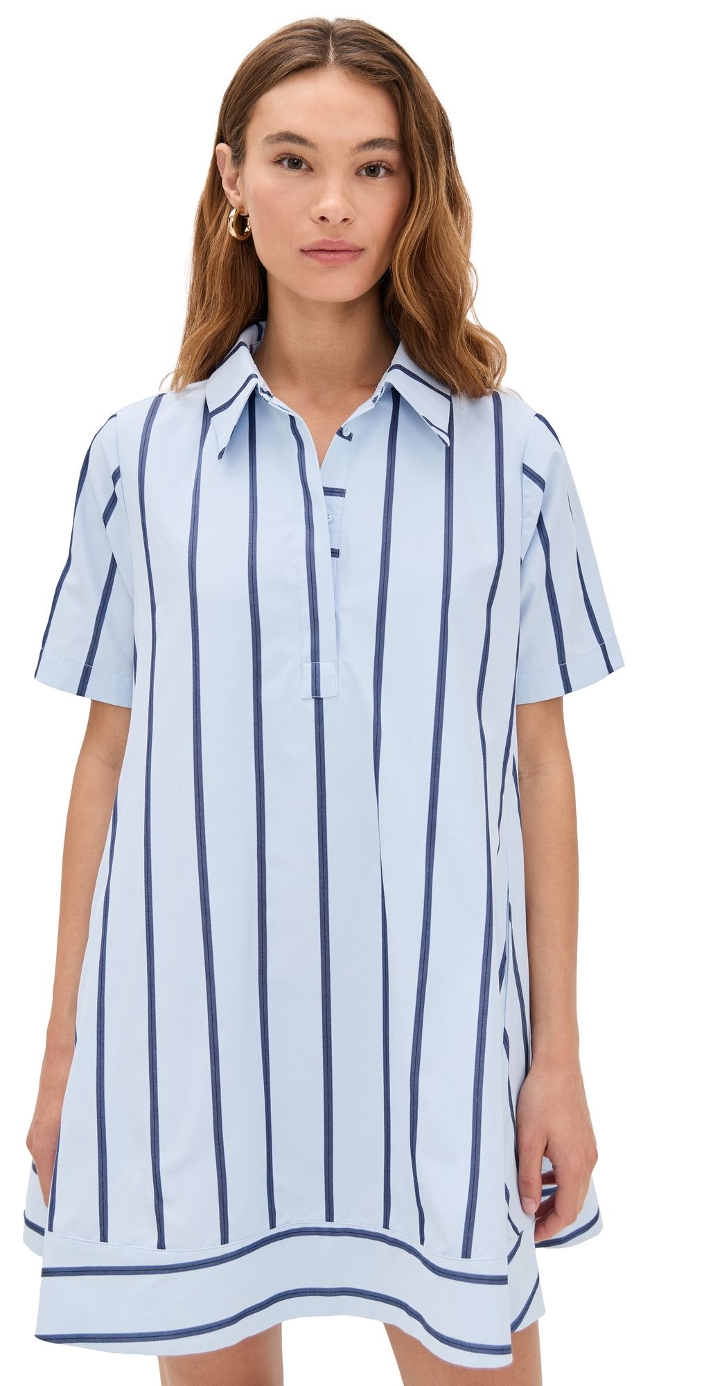 English Factory Striped Mini Dress Blue/Navy Stripe L