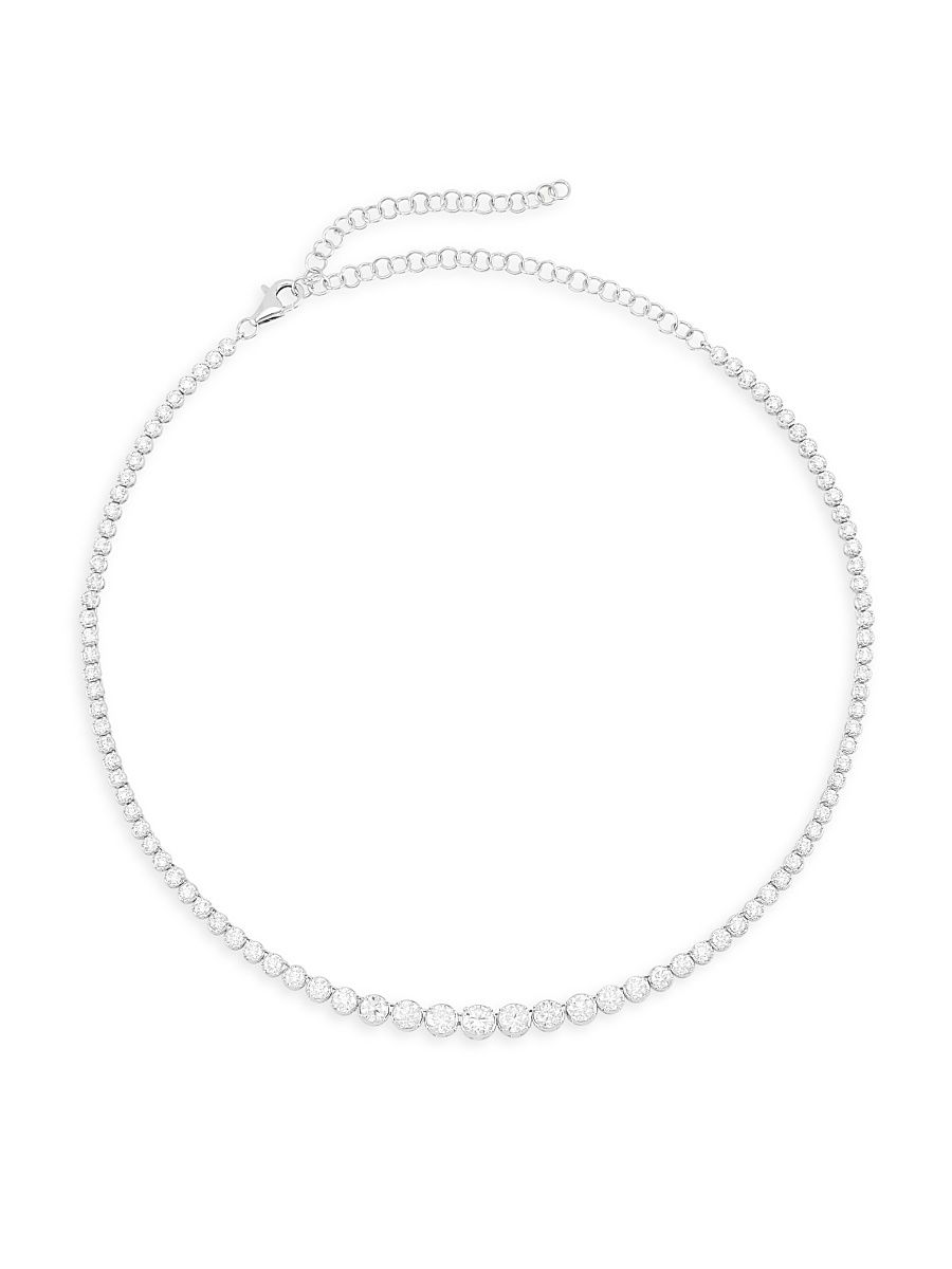 Women's 14K White Gold & 6.73 TCW Diamond Tennis Necklace - White Gold