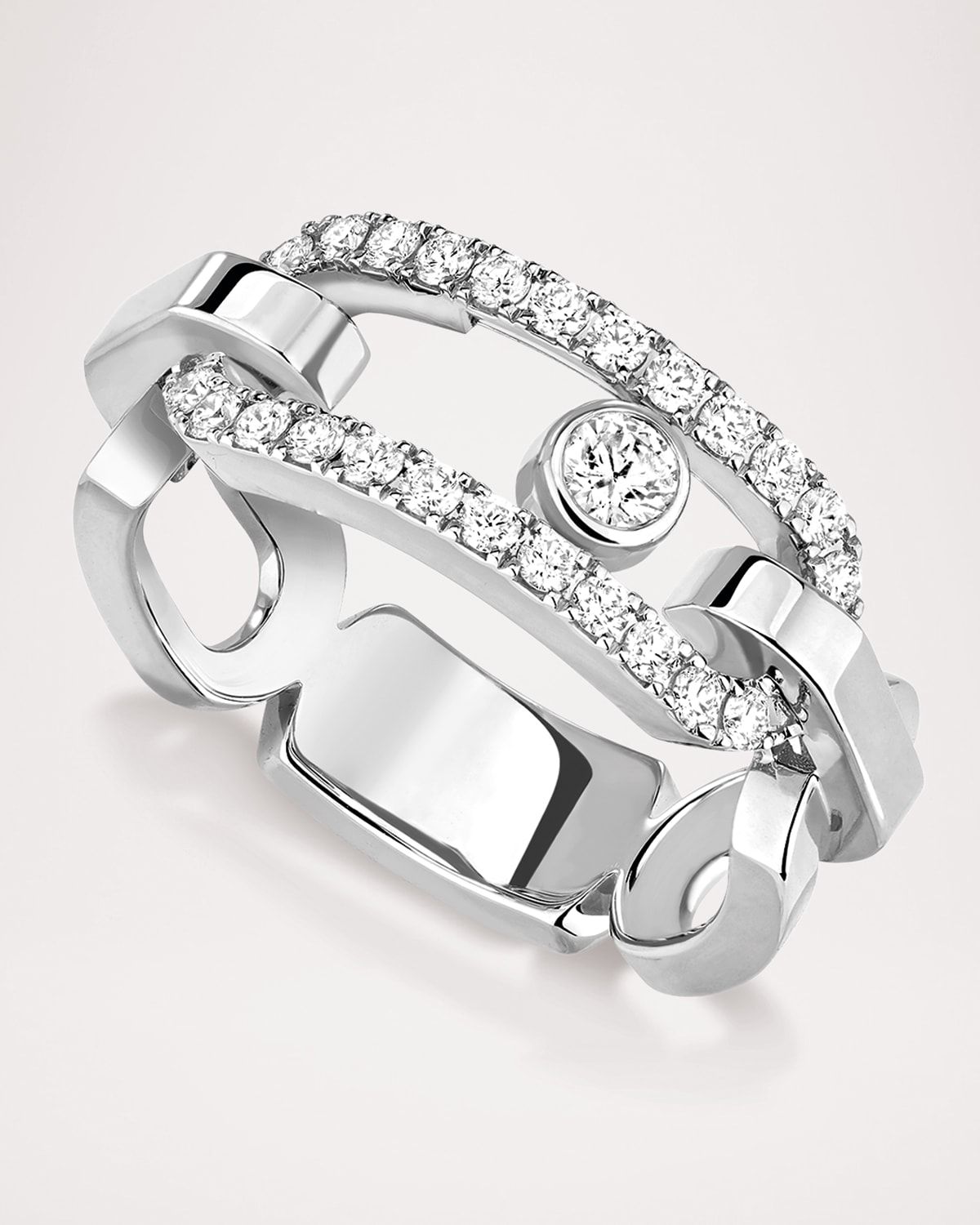 MOVE LINK 18K WHITE GOLD DIAMOND RING