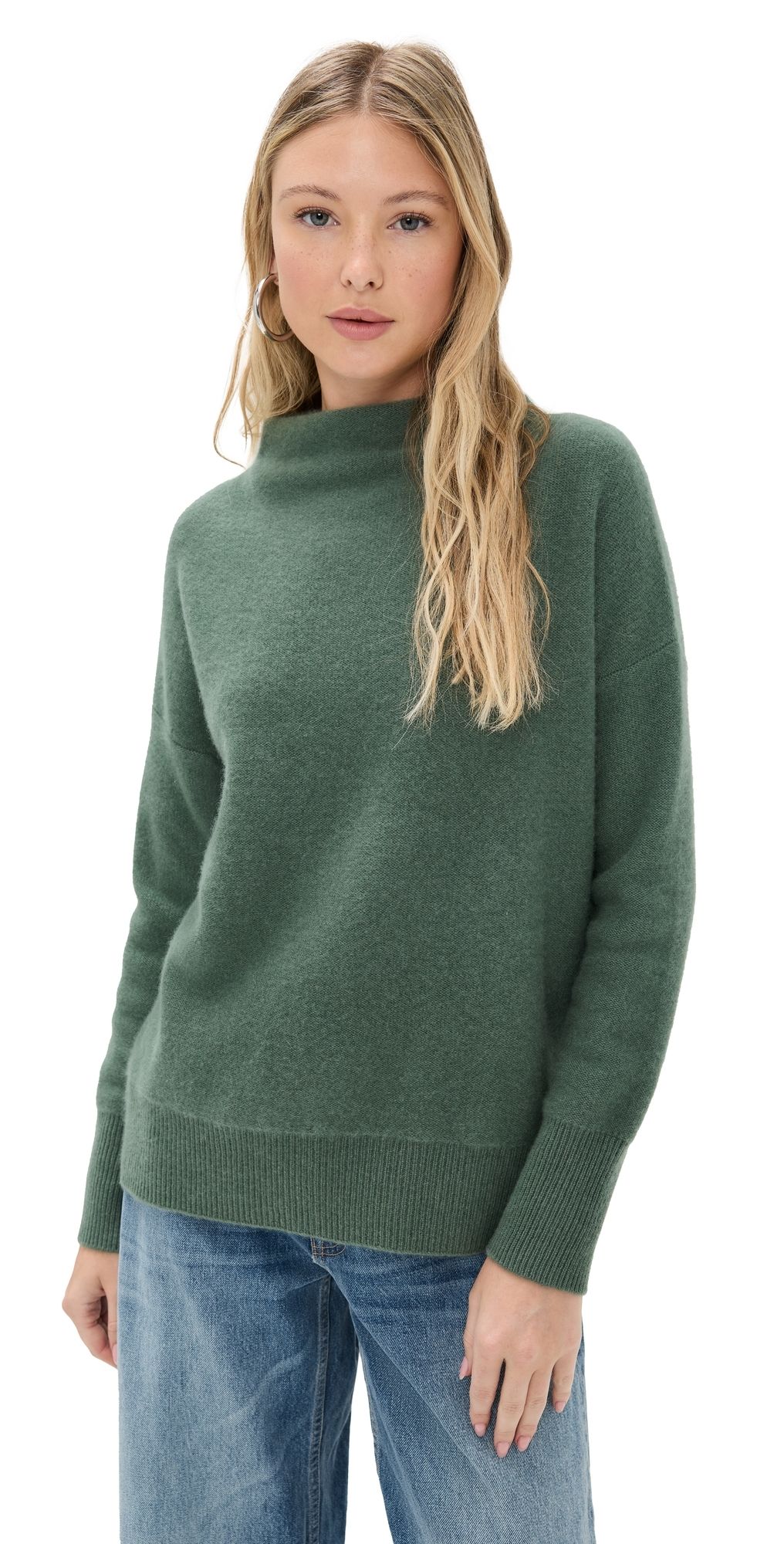 Vince Boiled Funnel Neck Cashmere Pullover Truffle M