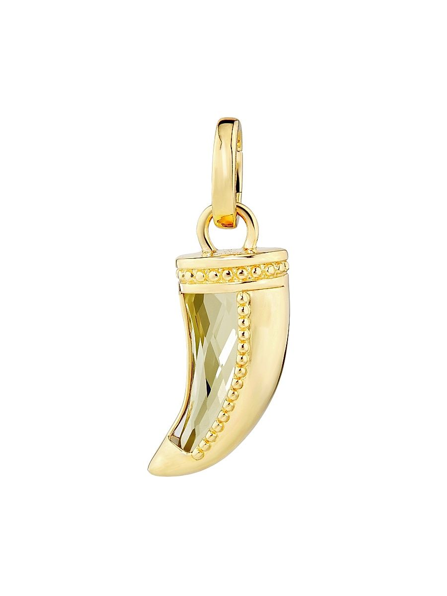 Women's Protection La Loba 18K Yellow Gold & Prasiolite Claw Pendant - Green Prasiolite