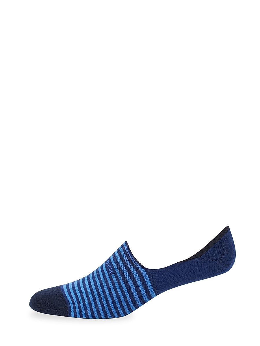 Men's Stripe-Print Cotton Socks - Royal Blue