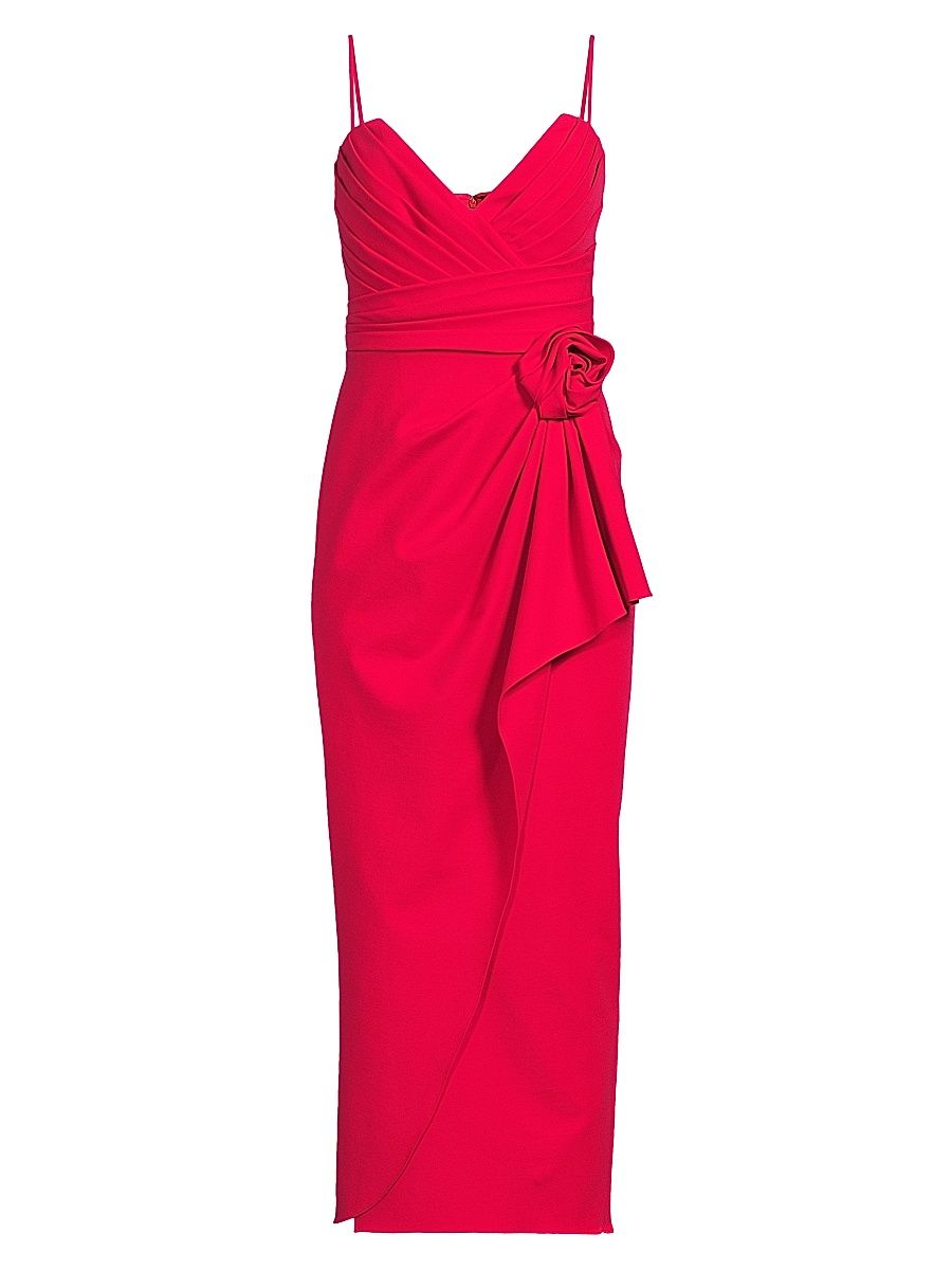 Women's Lucia Pleated Bodice Midi-Dress - Rose - Size 12