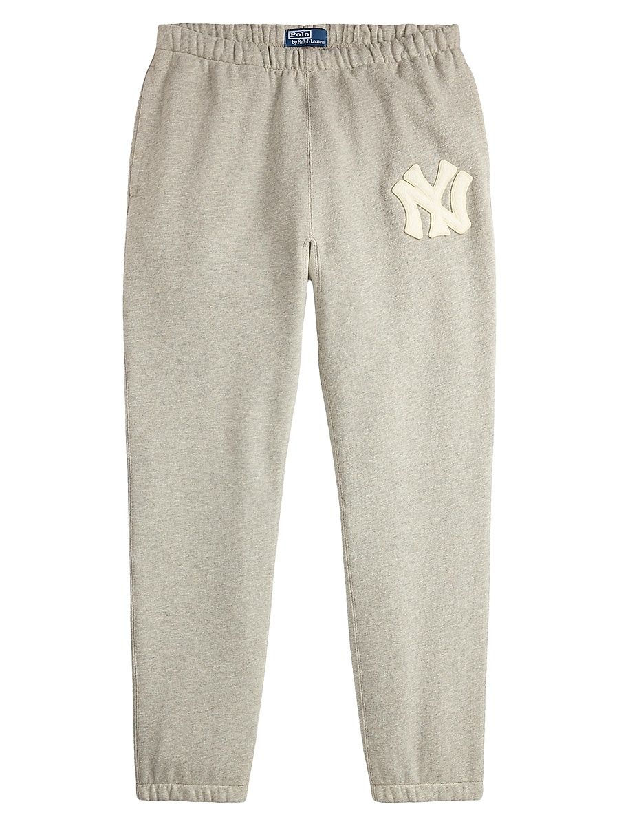 Men's New York Yankees Cotton Fleece Sweatpants - Dark Sport Heather - Size Small