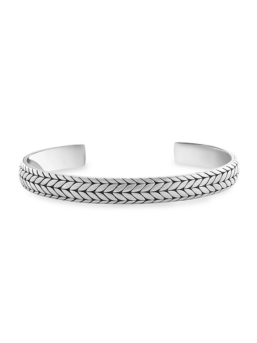 Men's 925 Sterling Silver Bangle - Silver