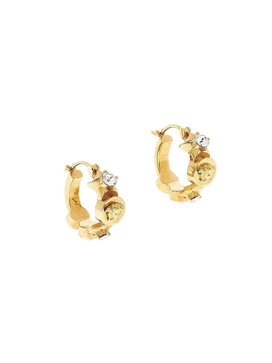 Women's Medusa Star Goldtone & Glass Hoop Earrings - Versace Gold