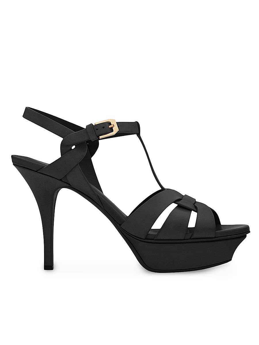 Women's Tribute 75MM Leather Platform Sandals - Nero - Size 6
