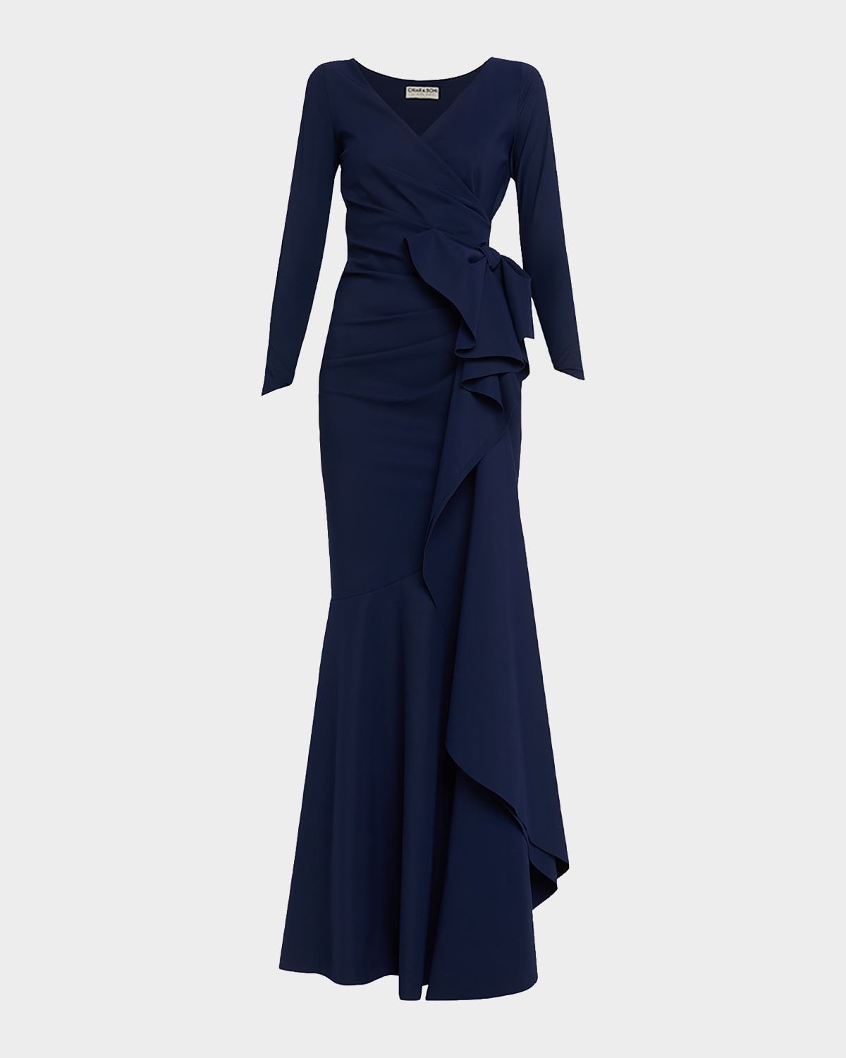 Maco Bow-Draped Jersey Gown