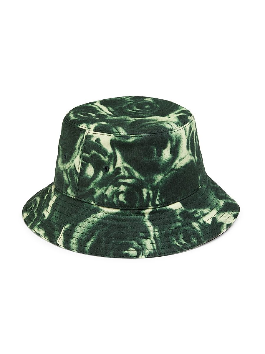 Women's Rose-Printed Bucket Hat - Ivy - Size Small