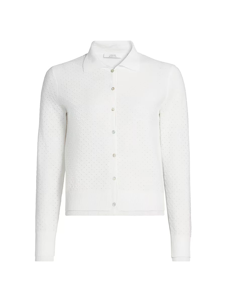 Women's Double Layer Mesh Cardigan - Optic White - Size Small