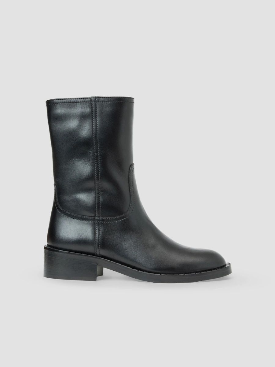 Aquatalia Women's Georgetta 40MM Leather Ankle Boots - Black Leather - Size 5